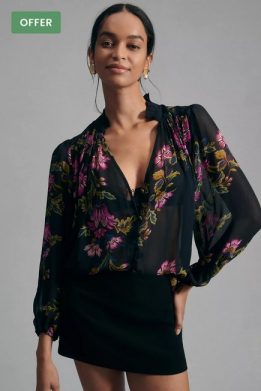 Anthropologie Floral Blouse, Multicolour