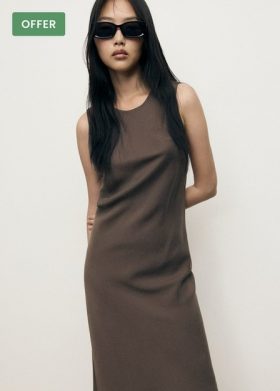 Brown Modal Midi-Dress