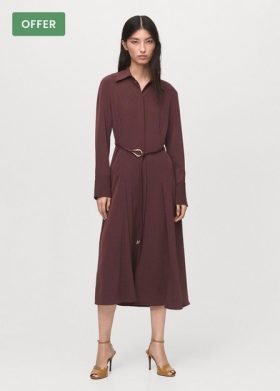 Red Belt Shirt Dress