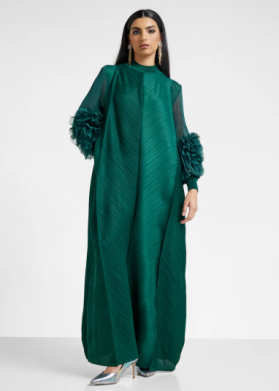 Dress With Exaggerated 3D Sleeve Floral