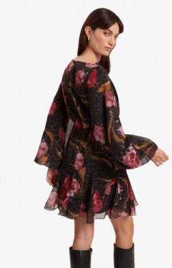 Long Sleeve Printed Midi Dress