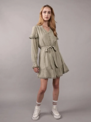 Ruffled Tie-Waist Dress