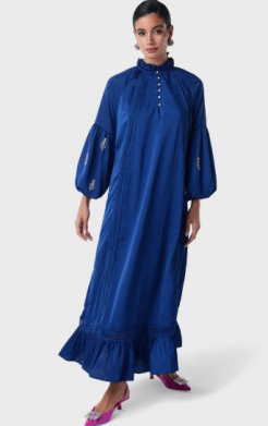 Peplum Hem Embellished Sleeve Kaftan