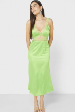 Lace Trim Midi Dress