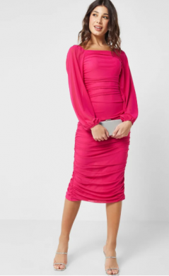 Ruched Midi Dress