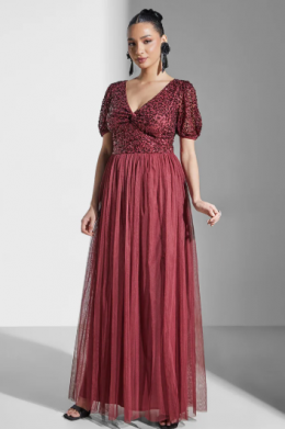 Sequin Bodice Gown Dress