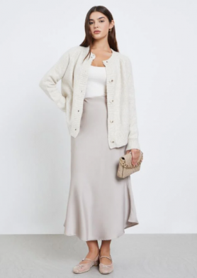 Off White Buttoned Cardigan