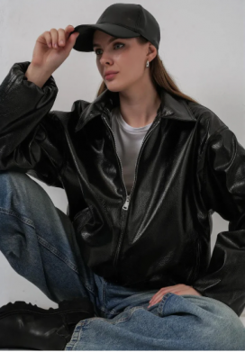 BDART Oversized Faux Leather Zipper Jacket