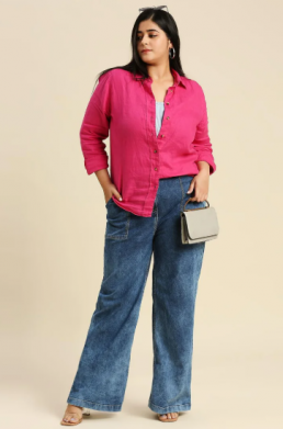 Mid Blue Plus Size Jeans for Women