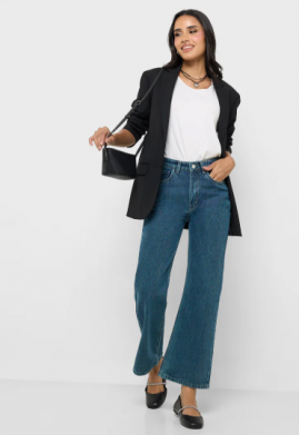 Mid Rise Wide Leg Jeans