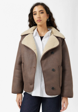 PU Jacket with Borge Detail