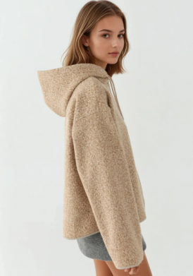 Textured Full Zip Comfort Fit Hooded Jacket